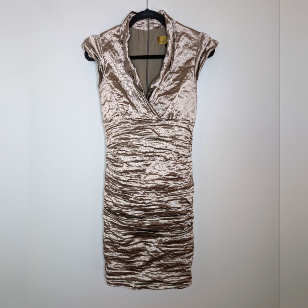 Nicole Miller Vintage Metallic Bodycon Dress sz 6